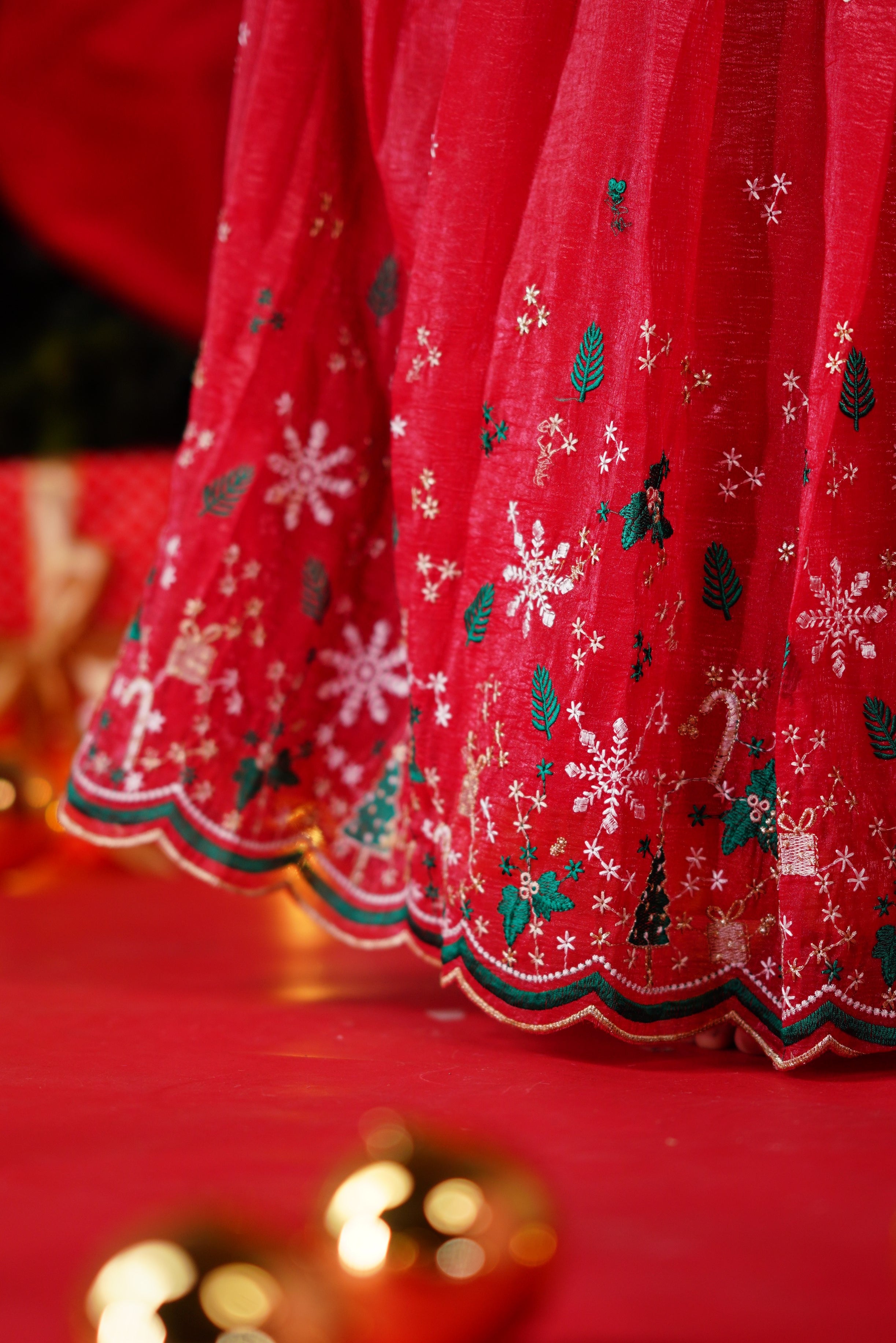 Christmas Croptop &amp; Skirt - Red