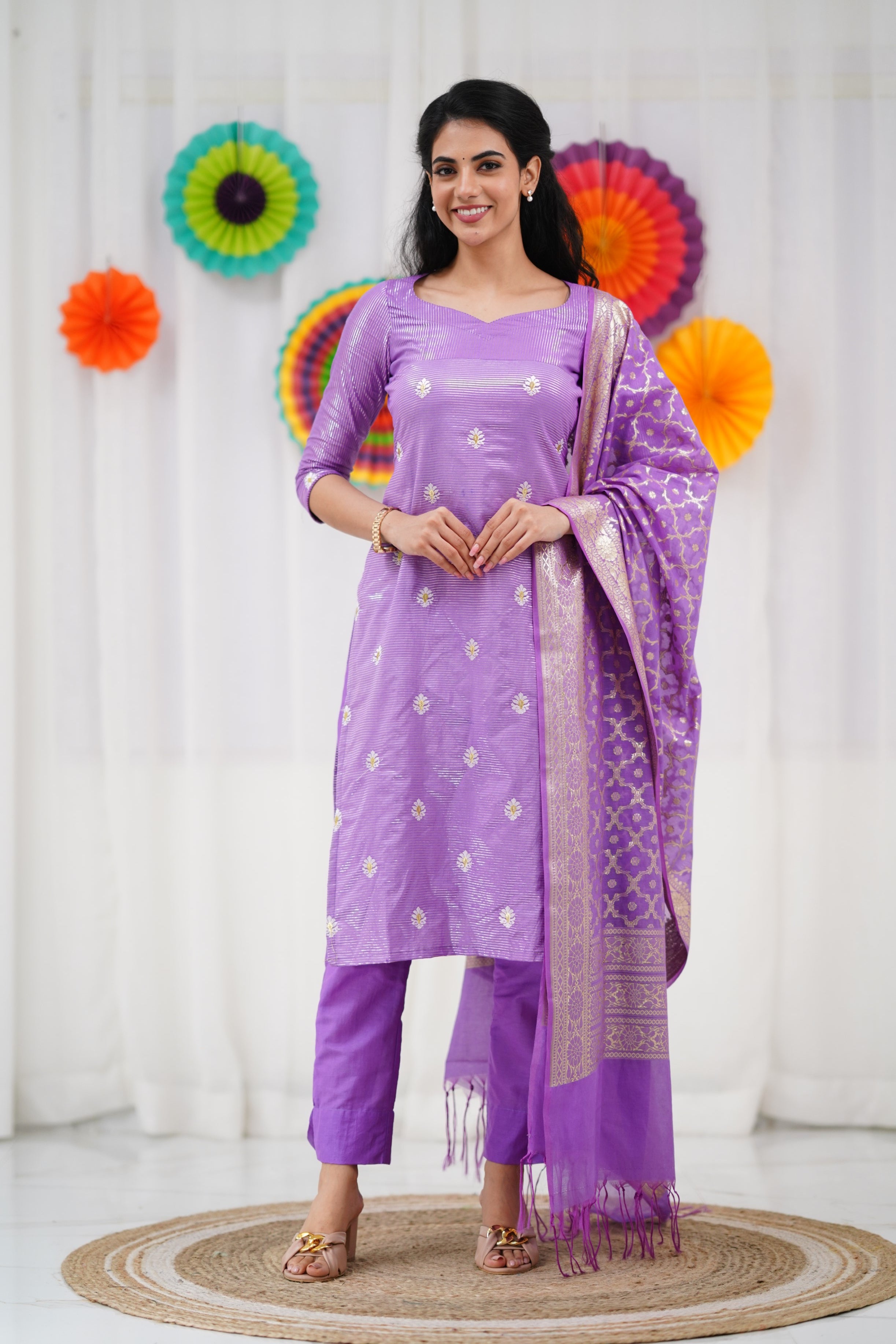 Bavana Banarasi Silk Cotton Salwar - Lavender