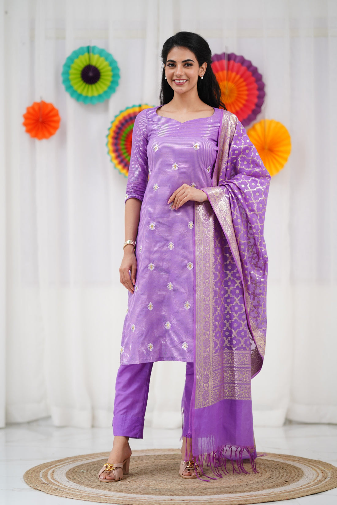 Bavana Banarasi Silk Cotton Salwar - Lavender