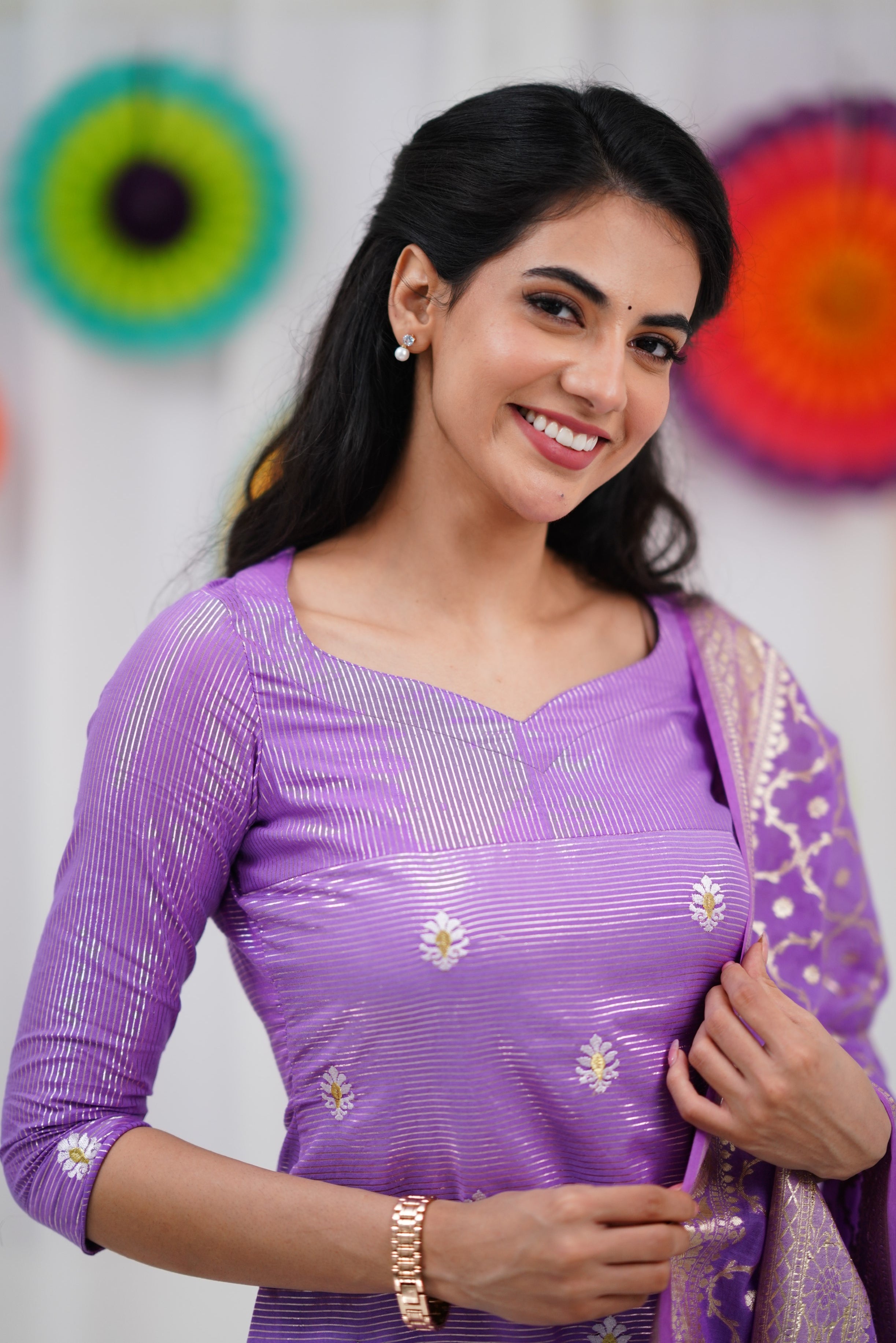 Bavana Banarasi Silk Cotton Salwar - Lavender