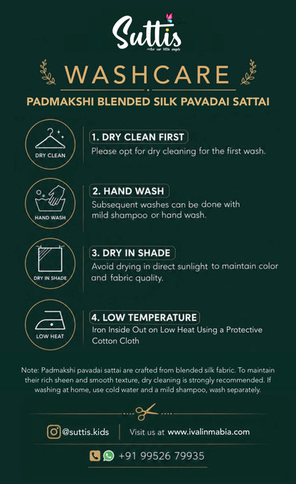 Blended Silk Pavadai Sattai -  Cream and dull Maroon