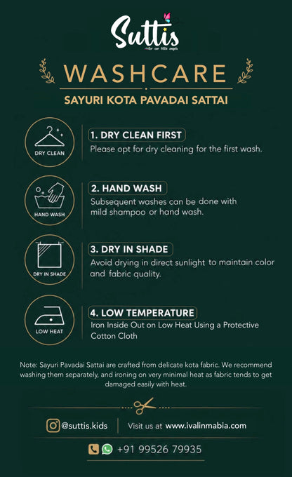 Sayuri Lavender and Purple Paithani Kota Pavadai Sattai