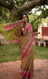 Annapakshi - Henna Green And Pink Kanchi Cotton Saree Sarees