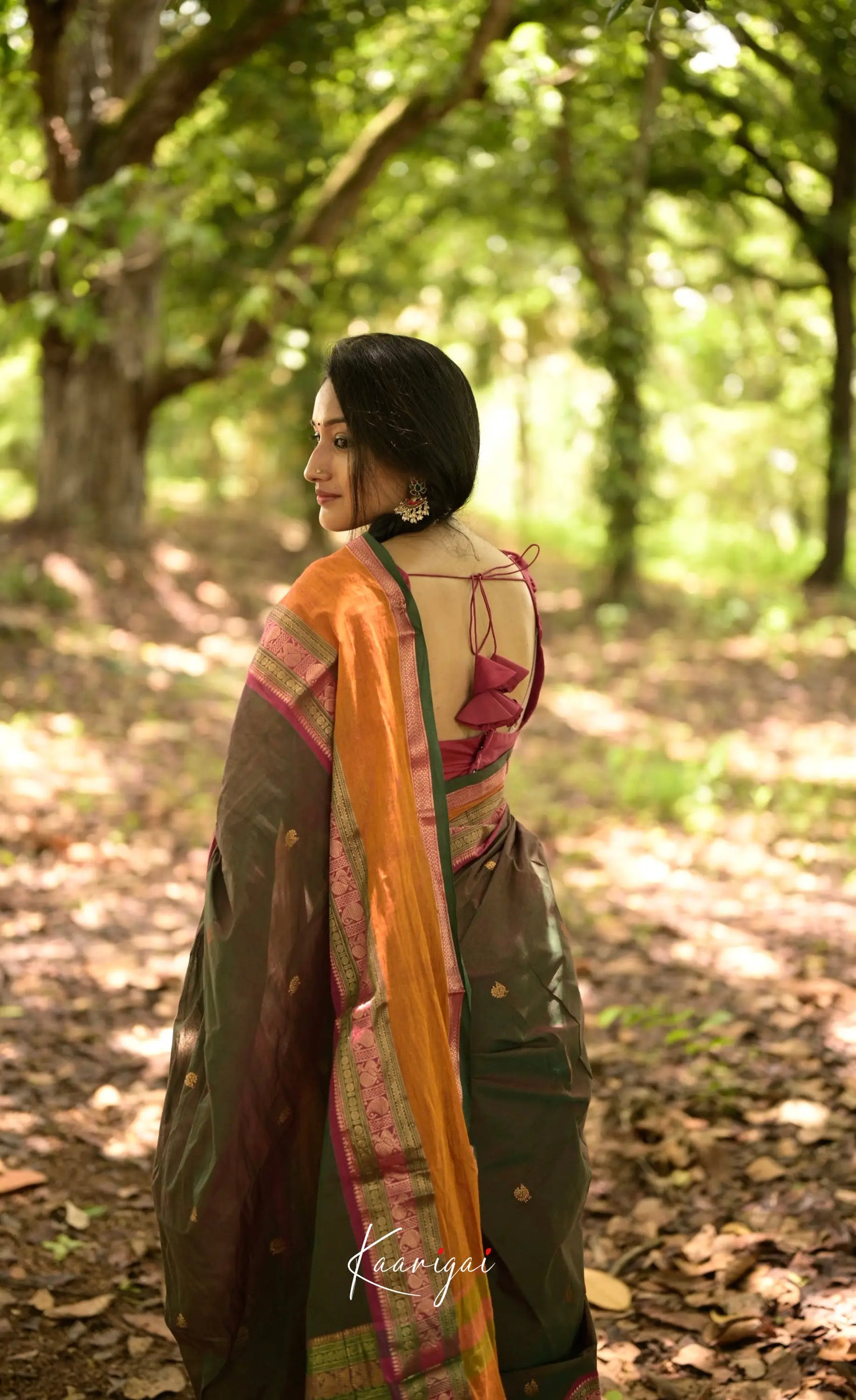 Annapakshi - Manthalir And Mustard Orange Kanchi Cotton Saree Sarees