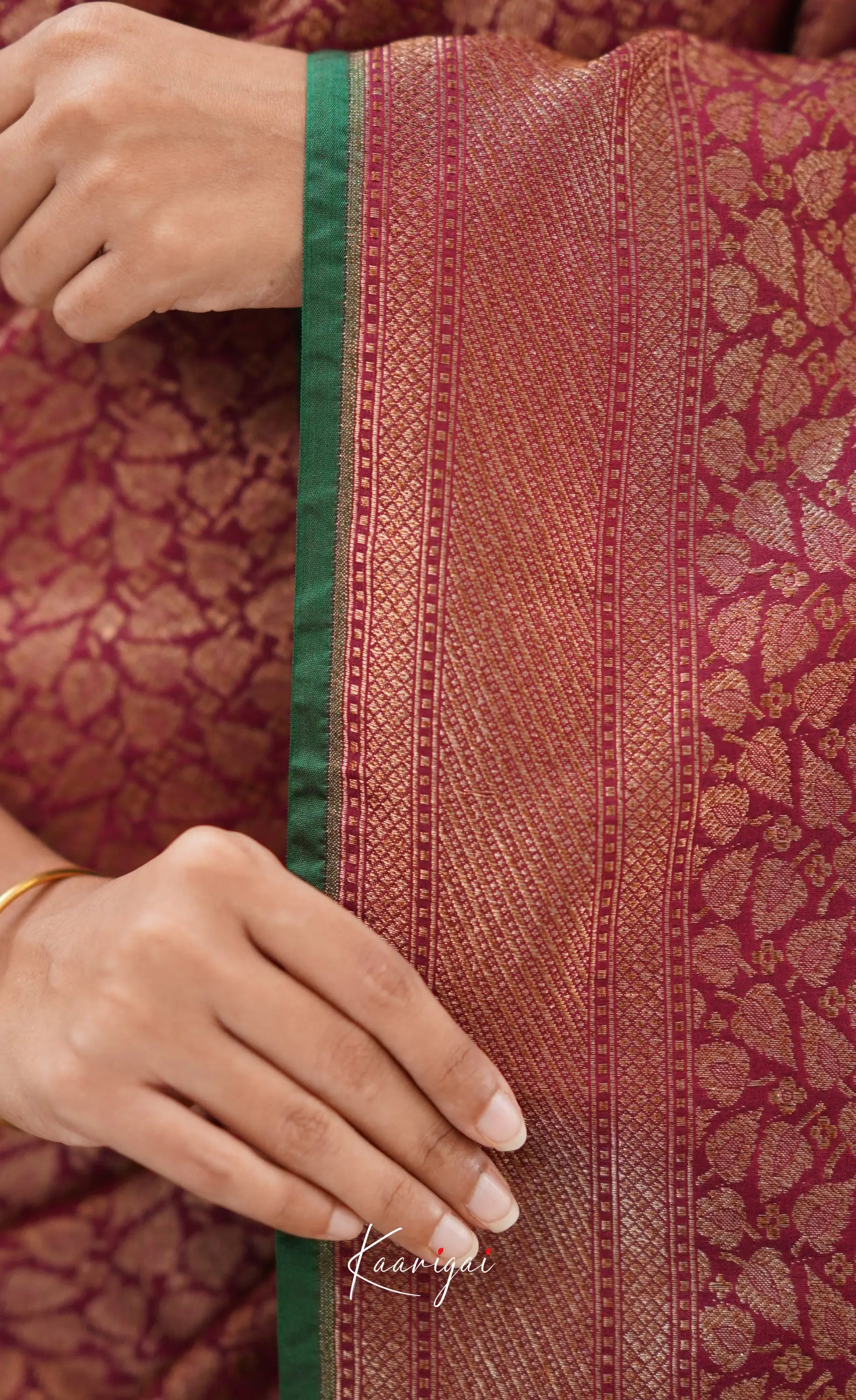 Antara- Burgundy Banarasi Silk Saree Sarees