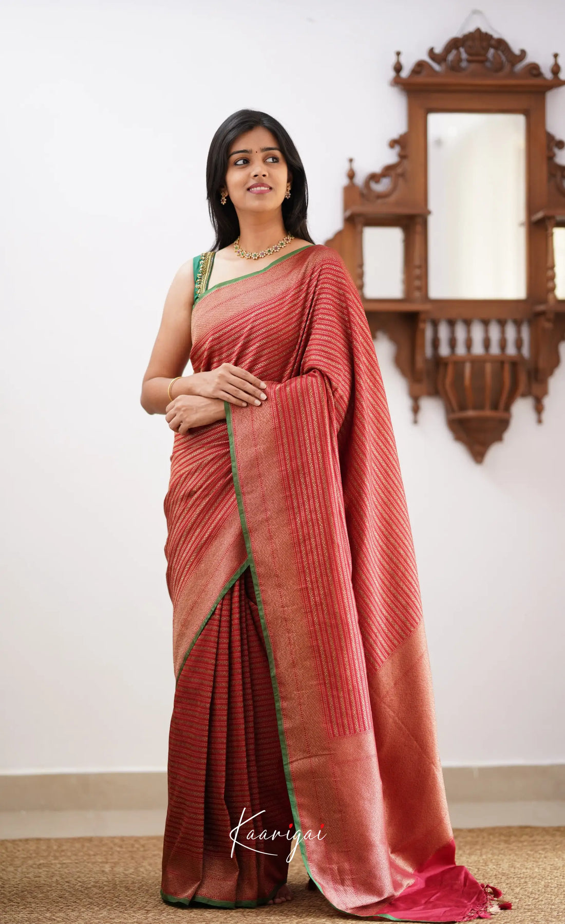 Antara- Maroon Banarasi Silk Saree Sarees