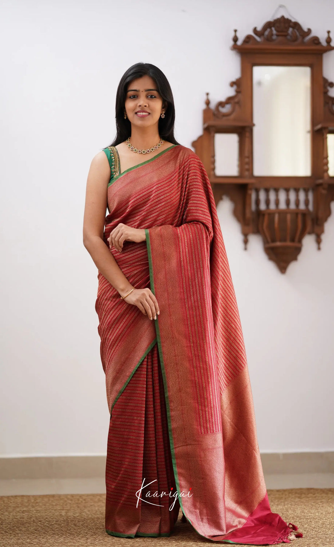 Antara- Maroon Banarasi Silk Saree Sarees