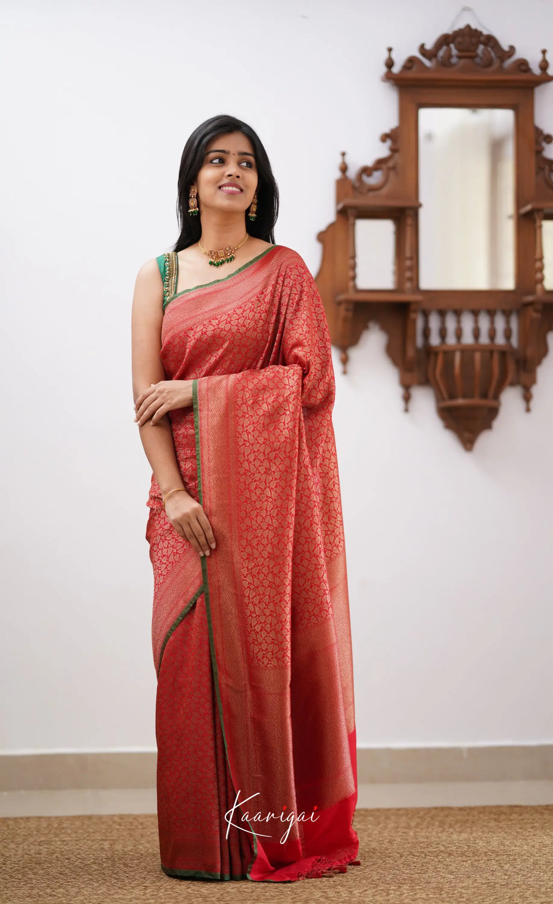 Antara- Red Banarasi Silk Saree Sarees