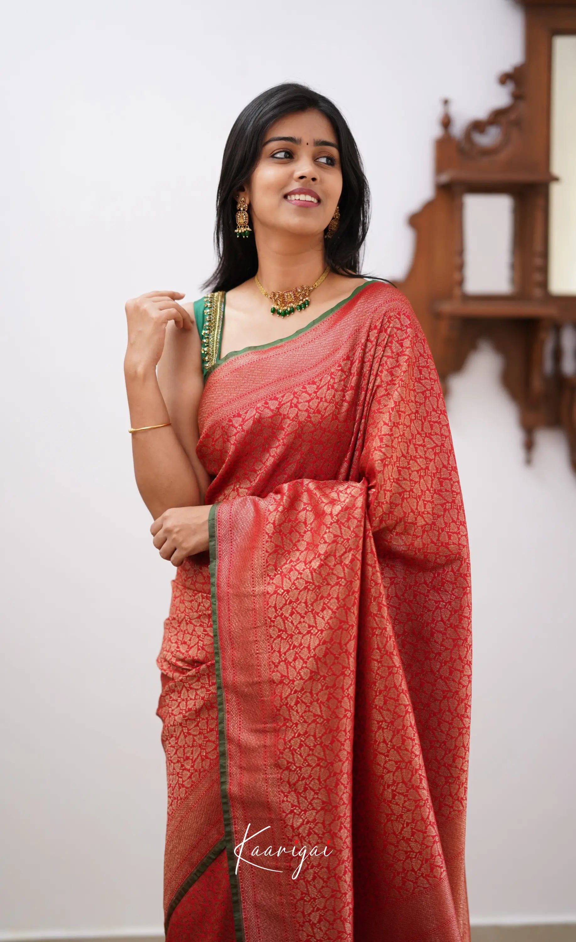 Antara- Red Banarasi Silk Saree Sarees