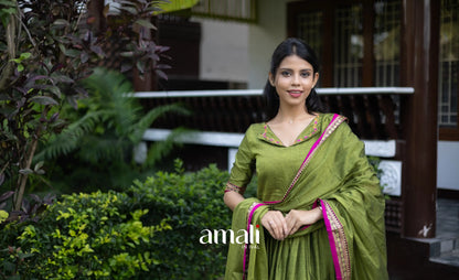 Athira Salwar - Leaf Green salwar