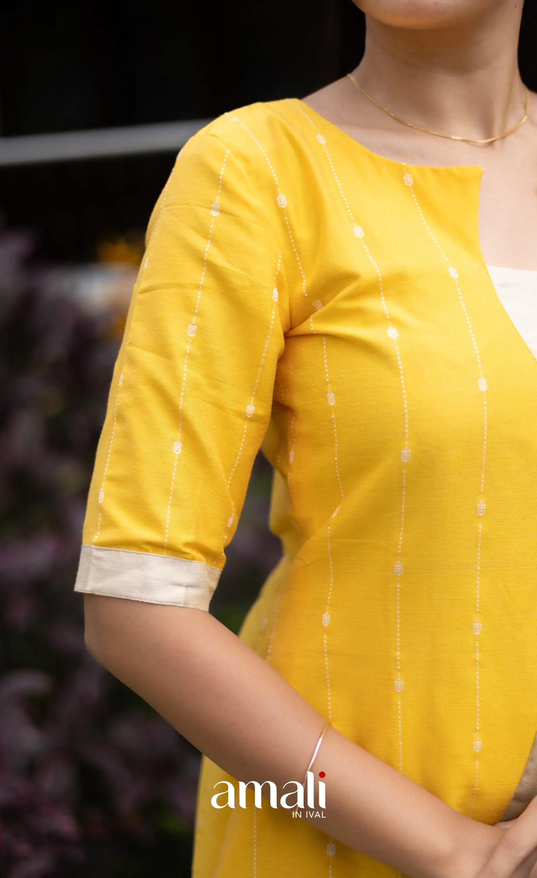 Athira Salwar - Off white and Yellow salwar