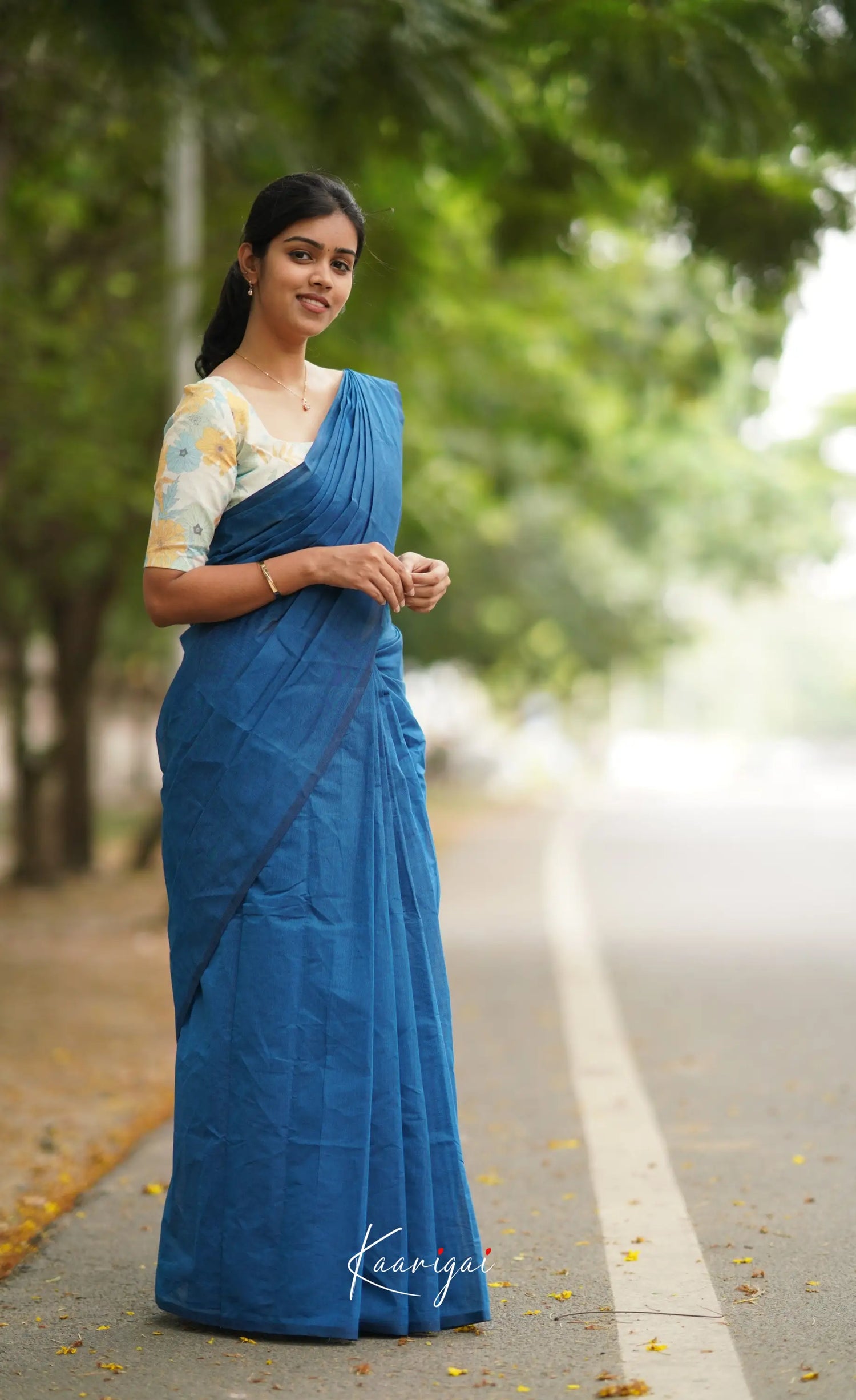 Azhagi - Blue Cotton Saree Sarees