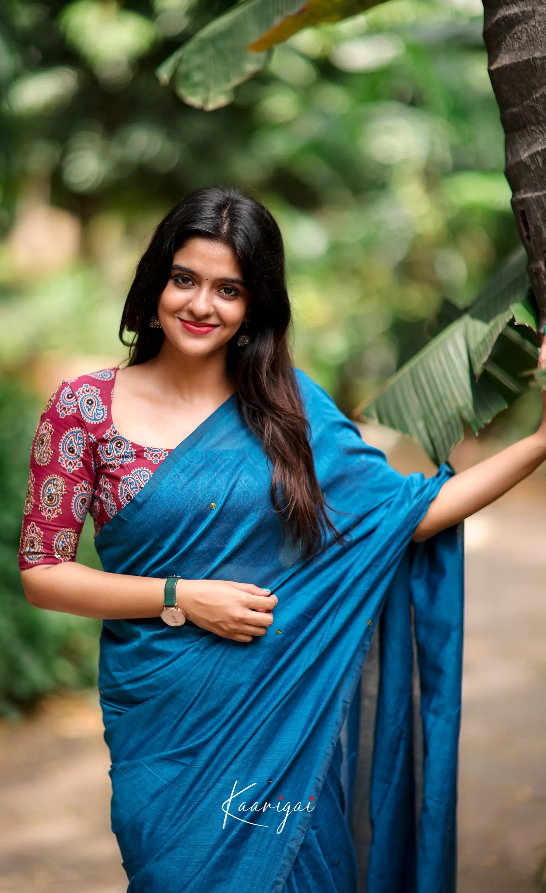 Azhagi- Blue Cotton Saree Sarees