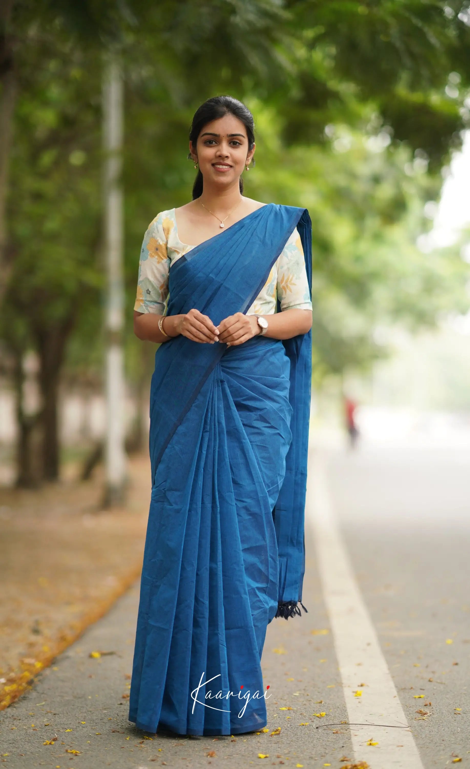 Azhagi - Blue Cotton Saree Sarees