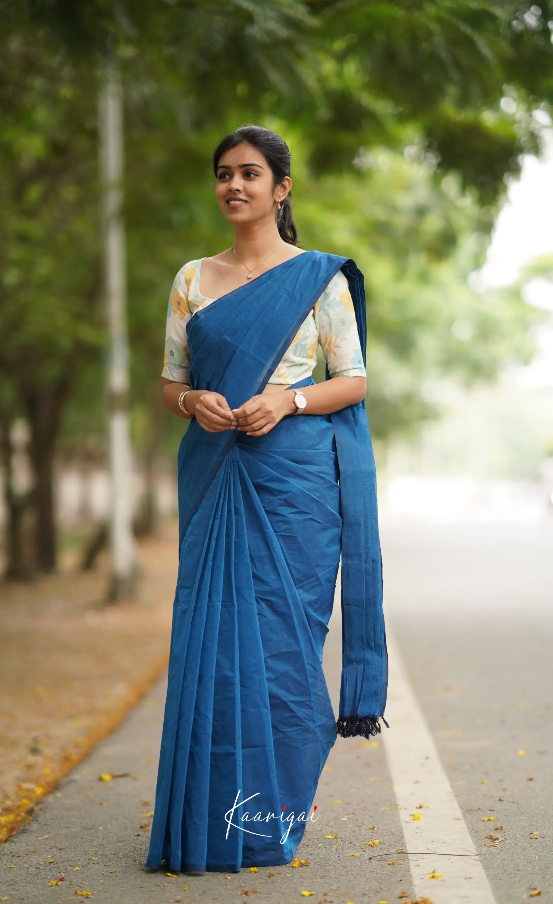 Azhagi - Blue Cotton Saree Sarees