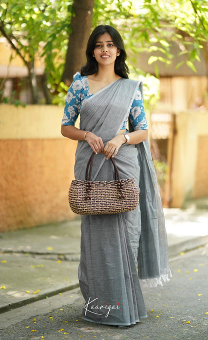 Azhagi - Light Grey Cotton Saree Sarees