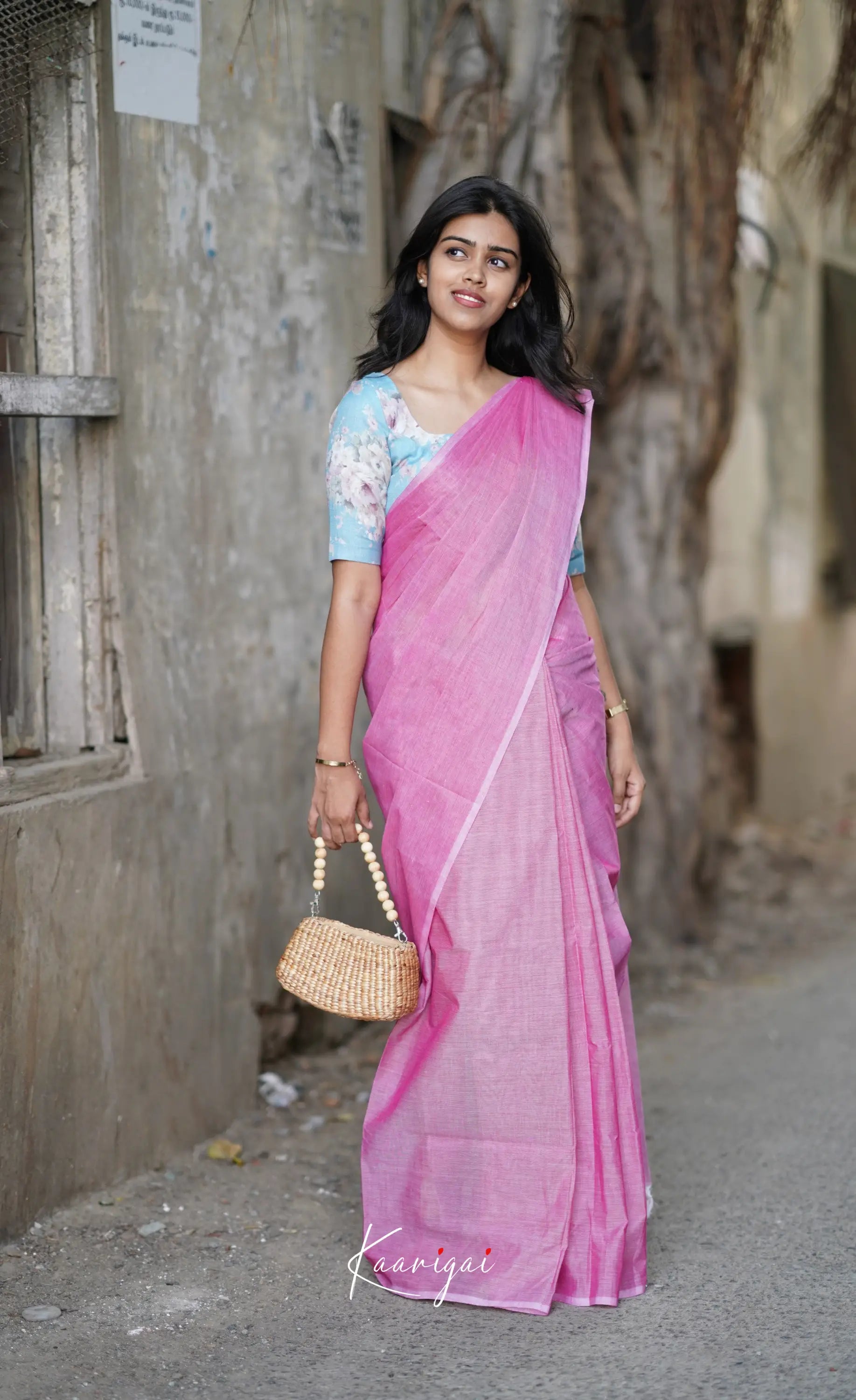 Azhagi - Light Pink Cotton Saree Sarees