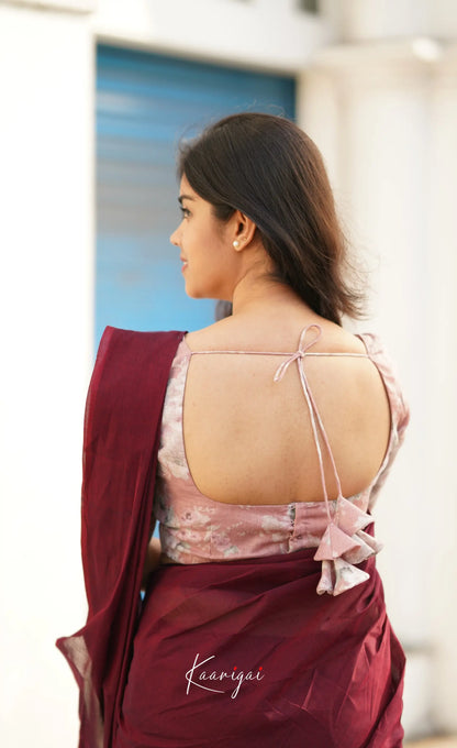 Azhagi - Maroon Cotton Saree Sarees