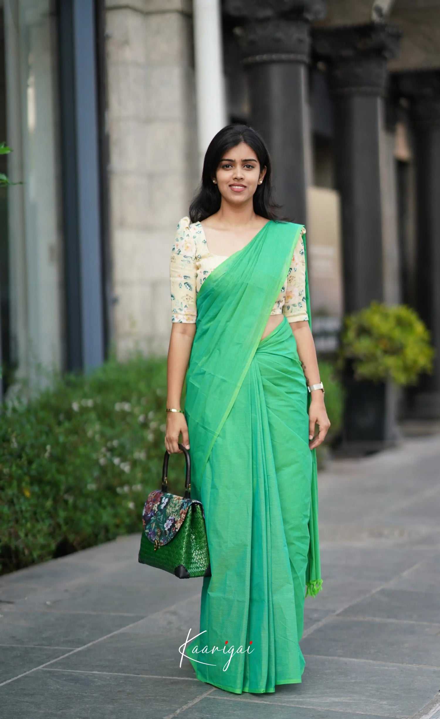 Azhagi - Sea Green Cotton Saree Sarees