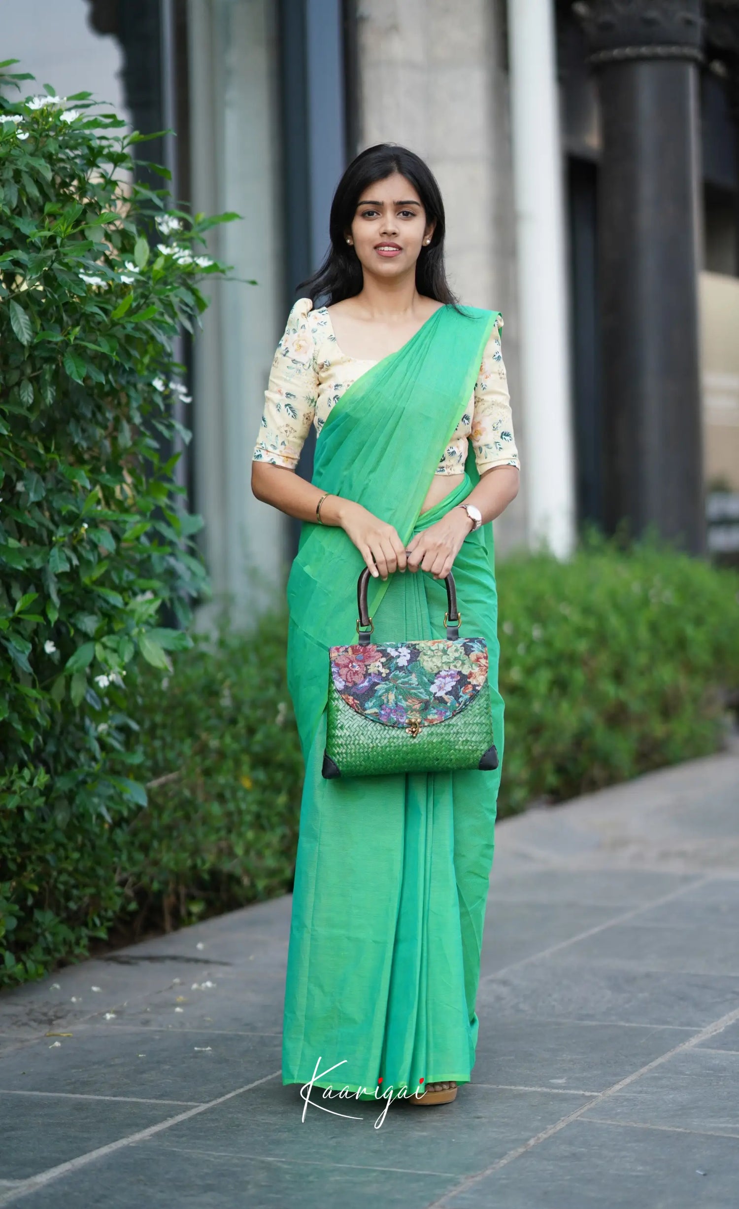 Azhagi - Sea Green Cotton Saree Sarees