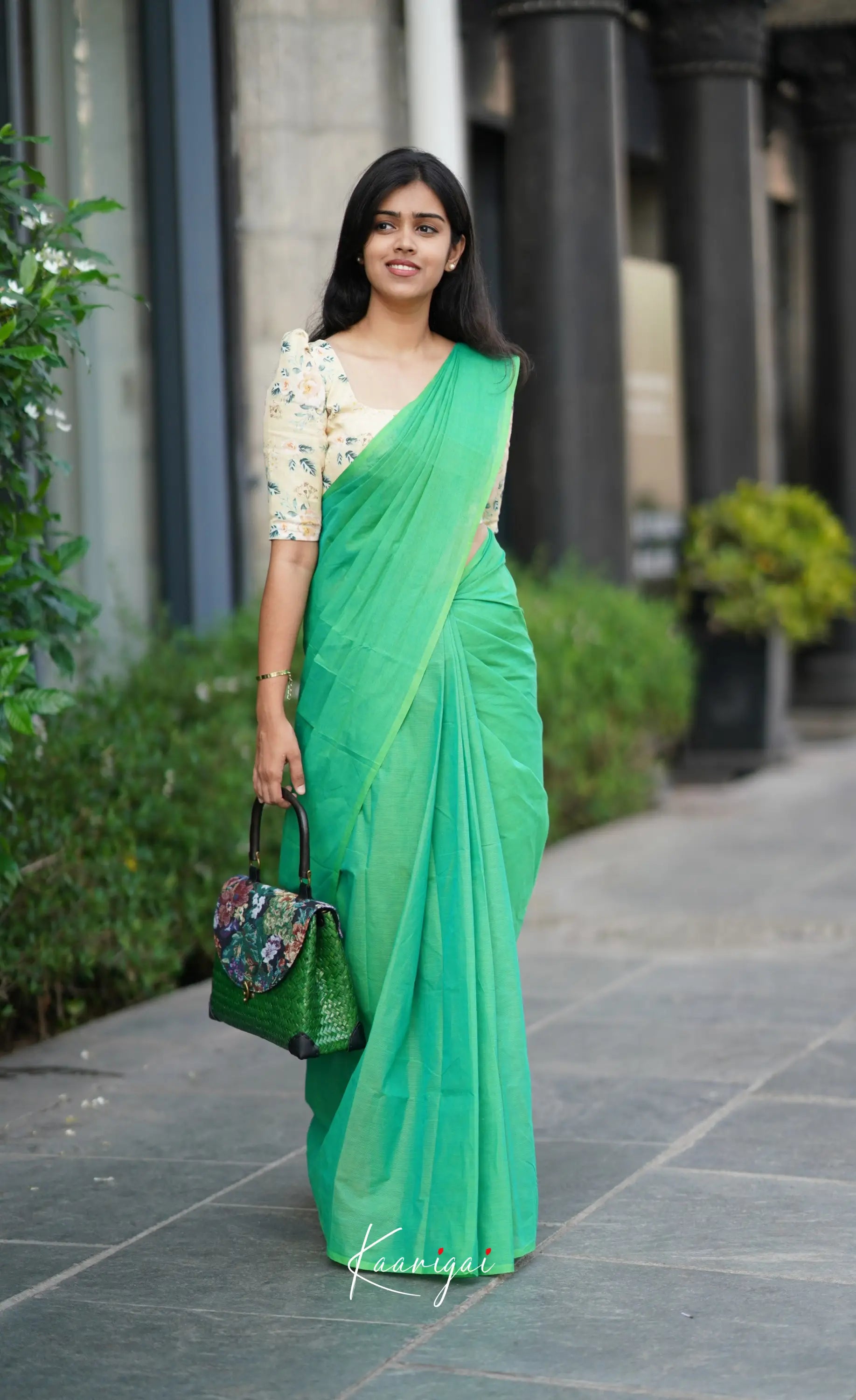 Azhagi - Sea Green Cotton Saree Sarees