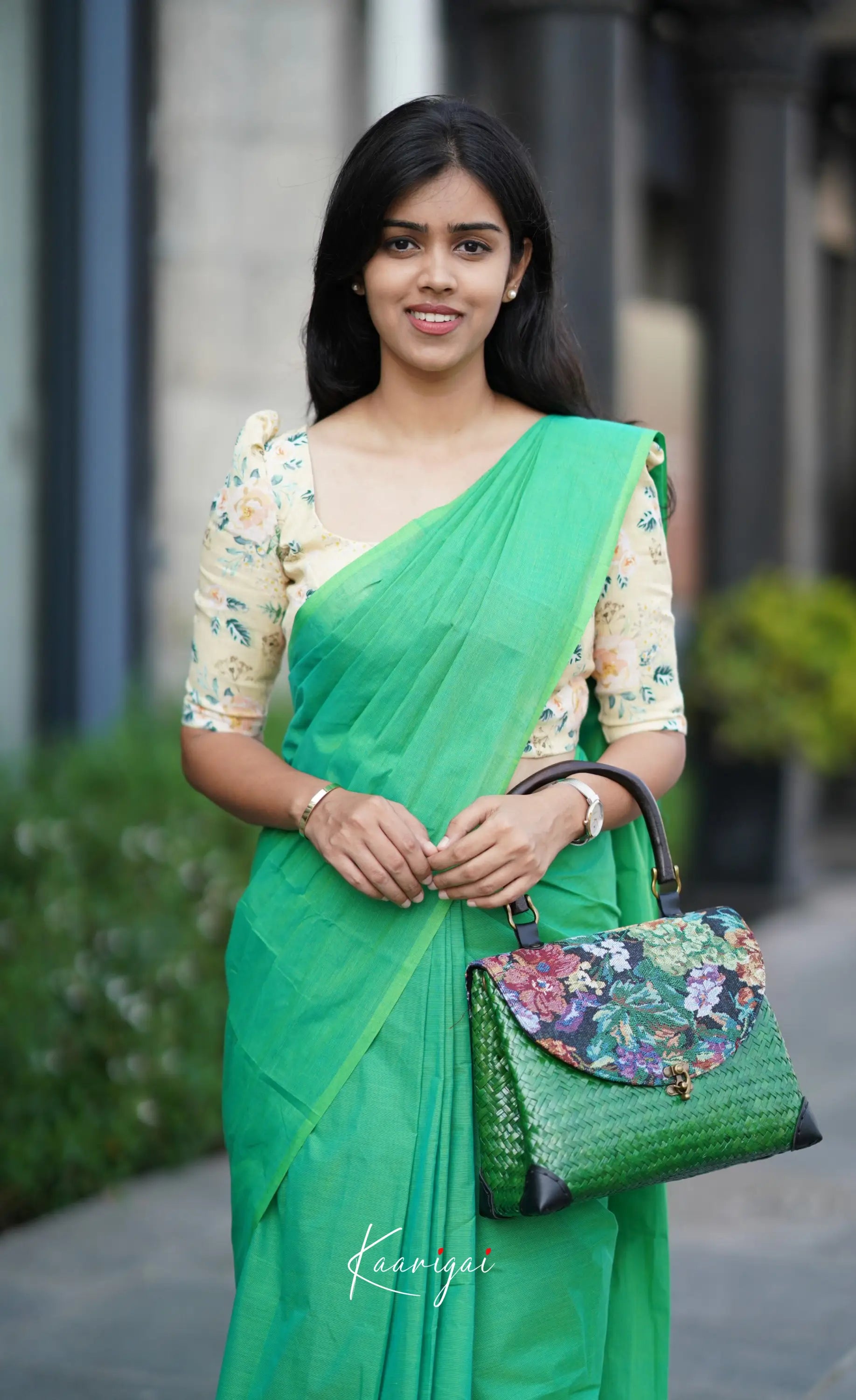 Azhagi - Sea Green Cotton Saree Sarees