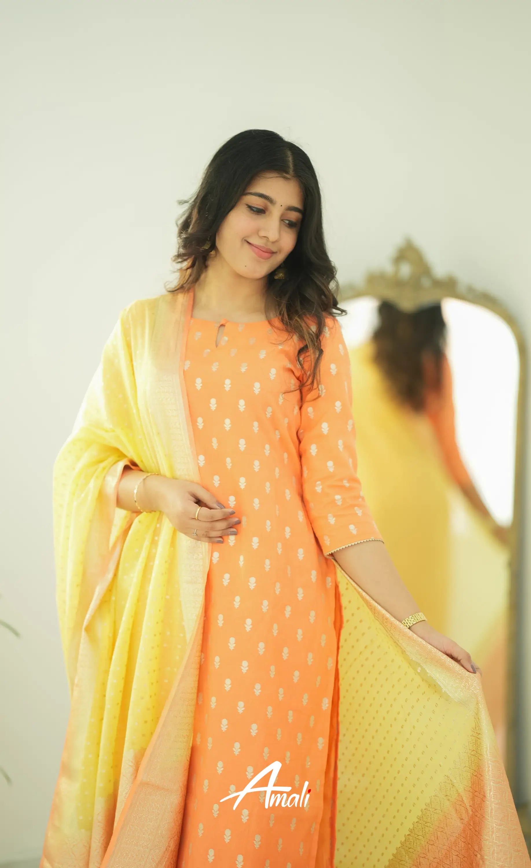 Bavana Chanderi Silk Cotton Salwar - Orange Salwar