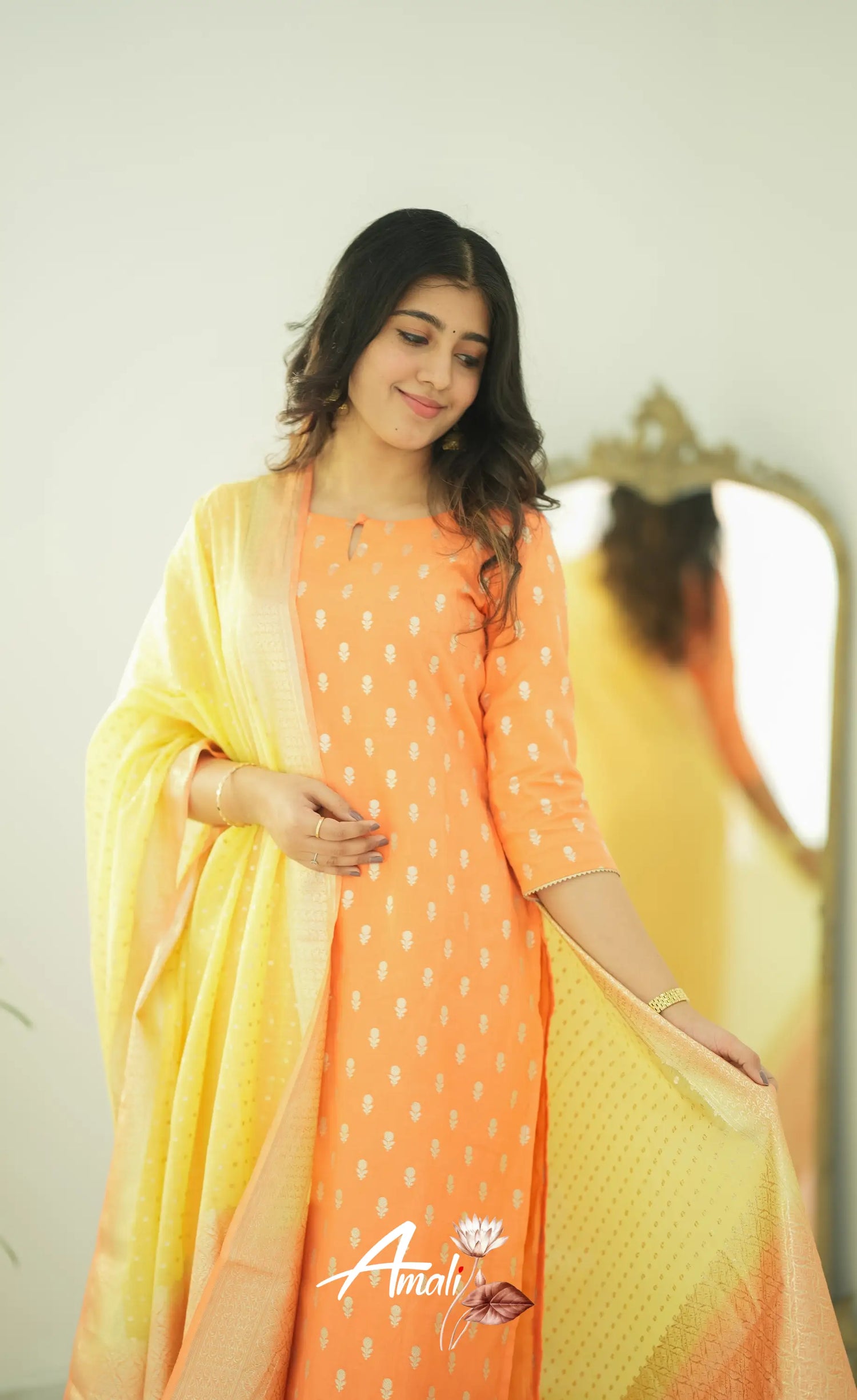 Bavana Chanderi Silk Cotton Salwar - Orange Salwar