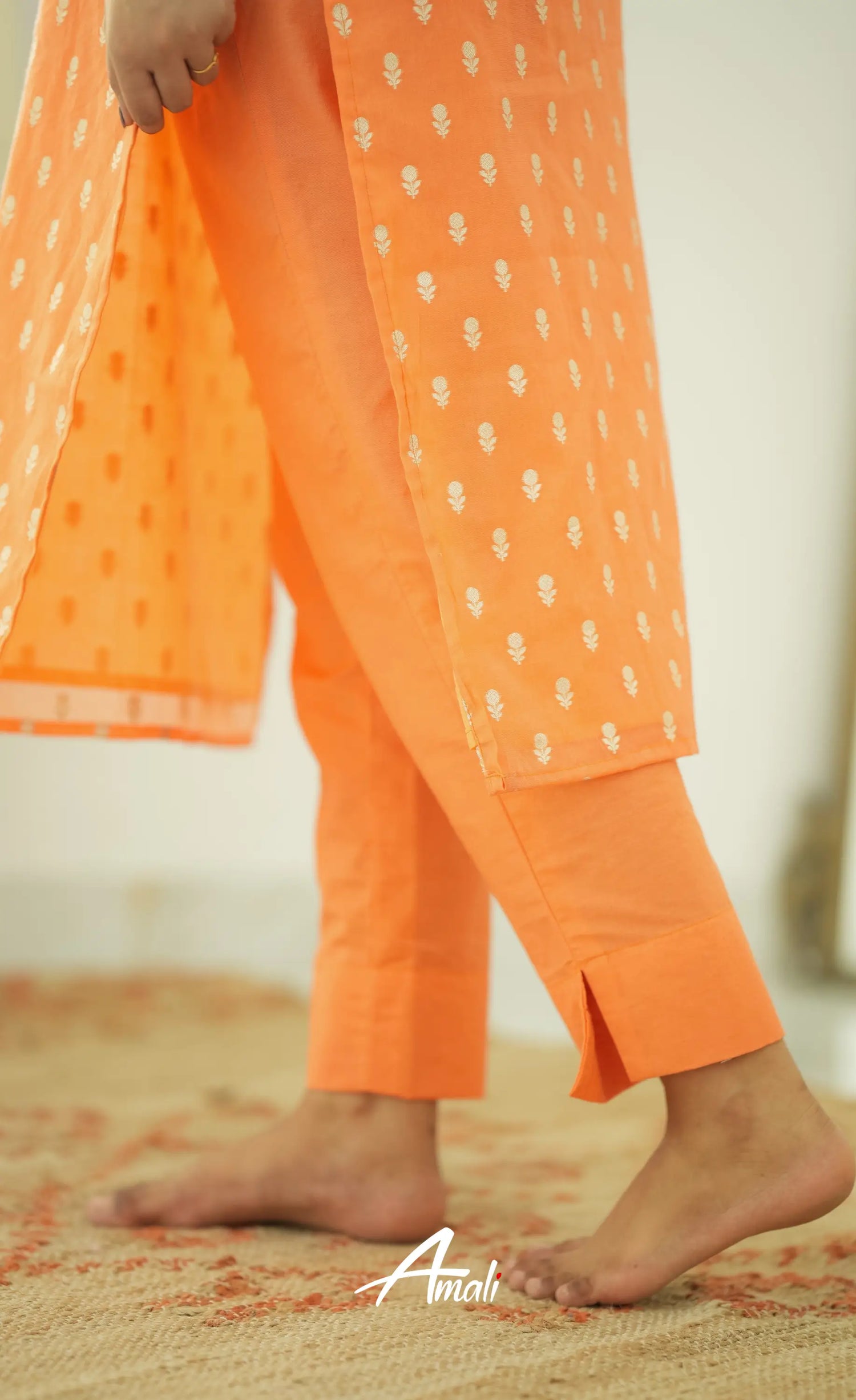 Bavana Chanderi Silk Cotton Salwar - Orange Salwar