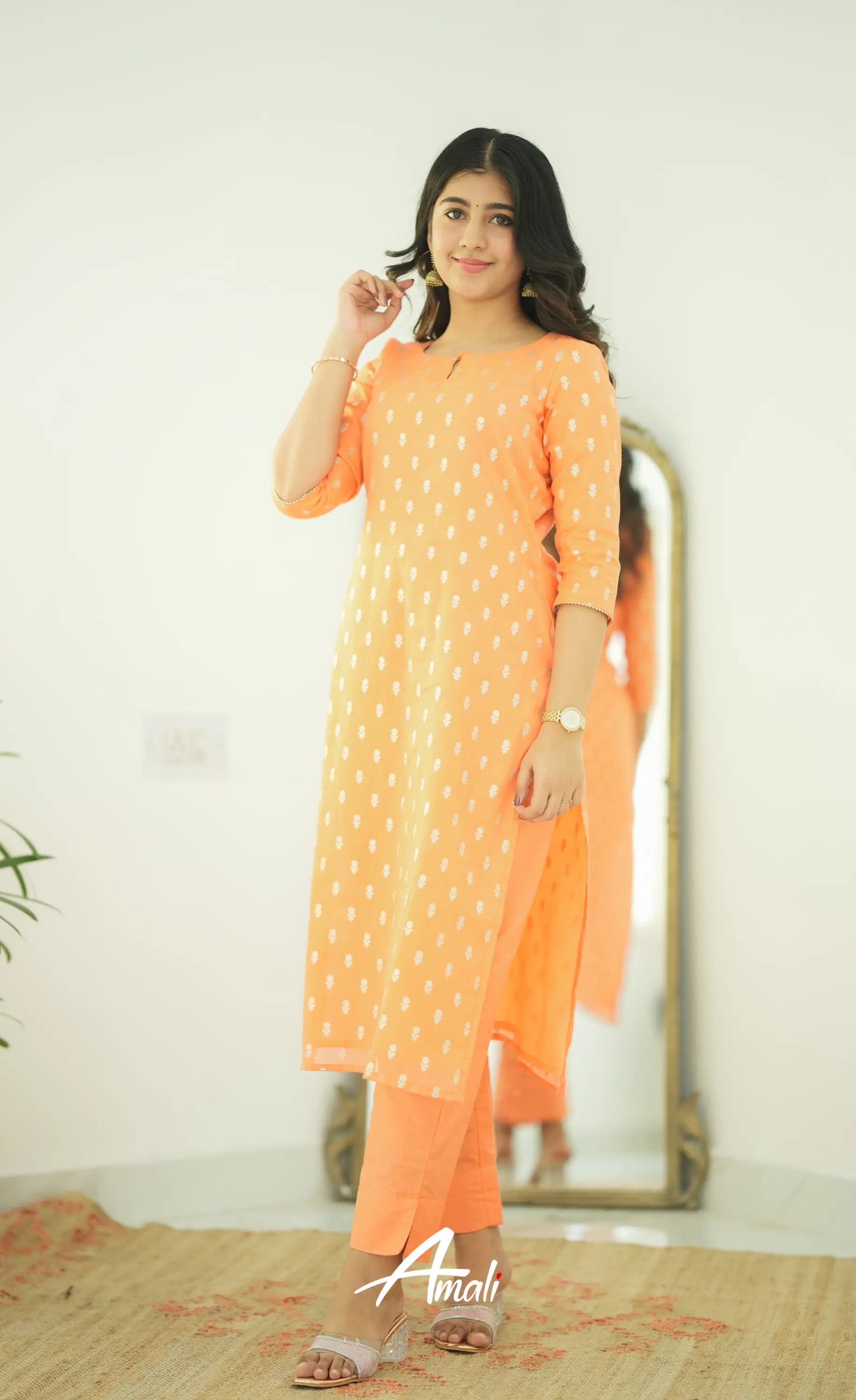 Bavana Chanderi Silk Cotton Salwar - Orange Salwar