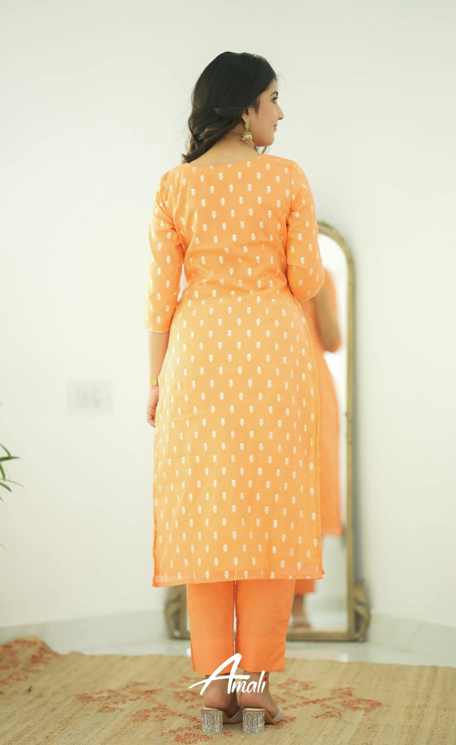 Bavana Chanderi Silk Cotton Salwar - Orange Salwar