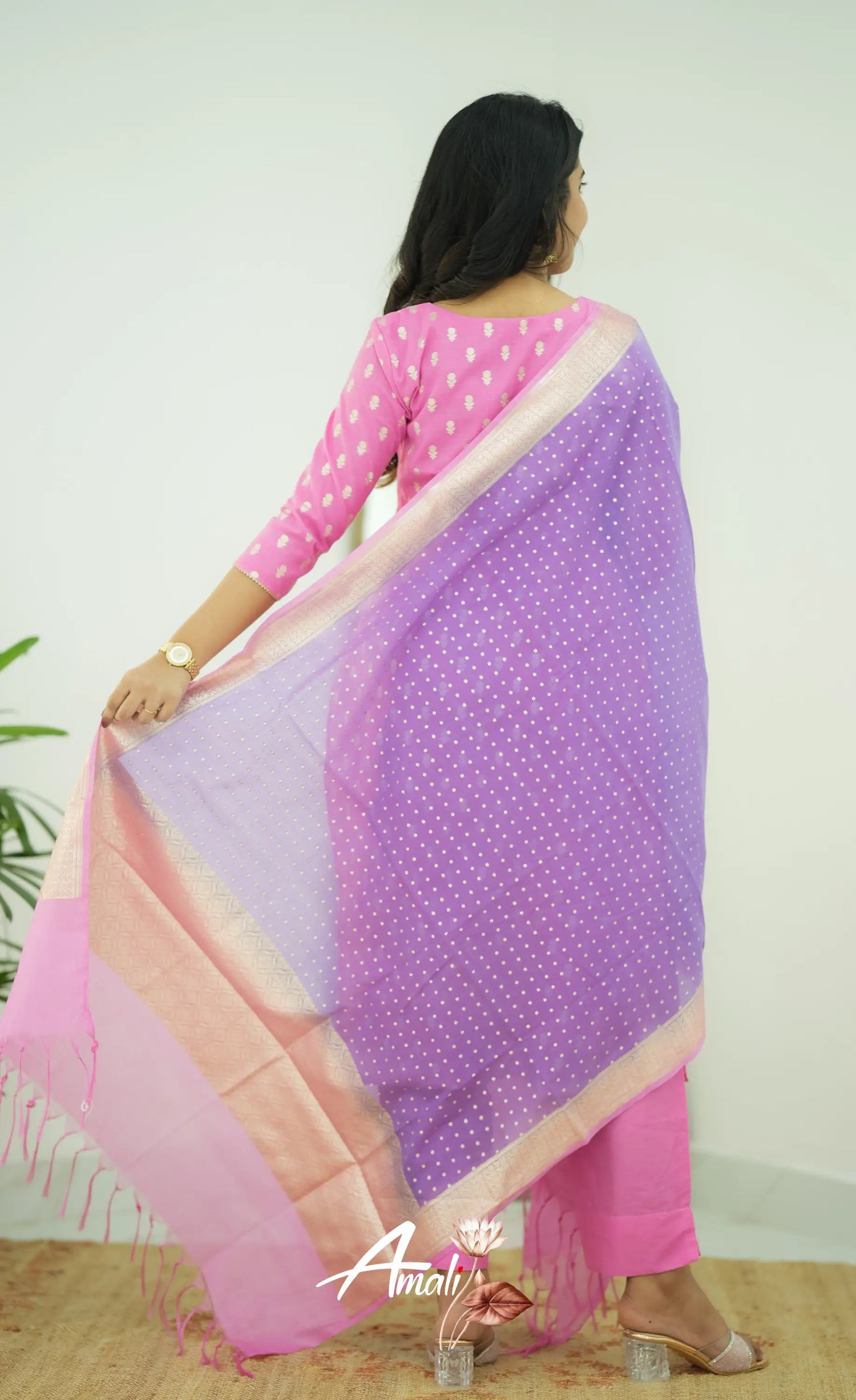 Bavana Chanderi Silk Cotton Salwar - Pink Salwar