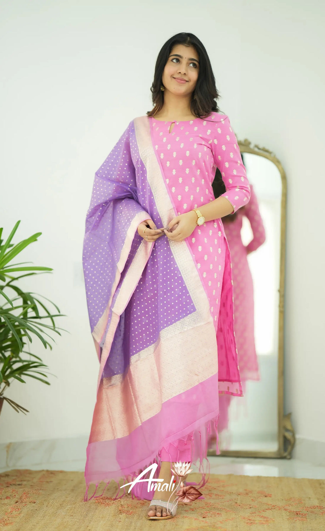 Bavana Chanderi Silk Cotton Salwar - Pink Salwar