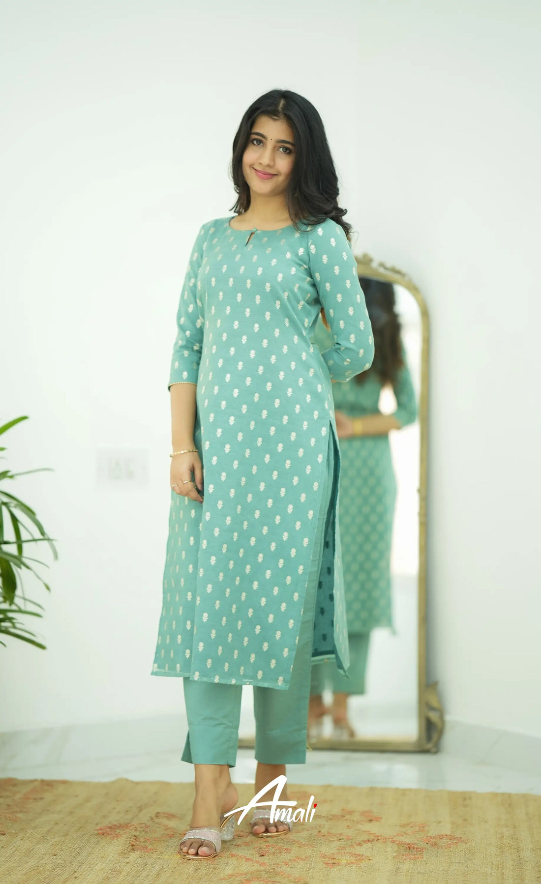 Bavana Chanderi Silk Cotton Salwar - Teal Blue Salwar