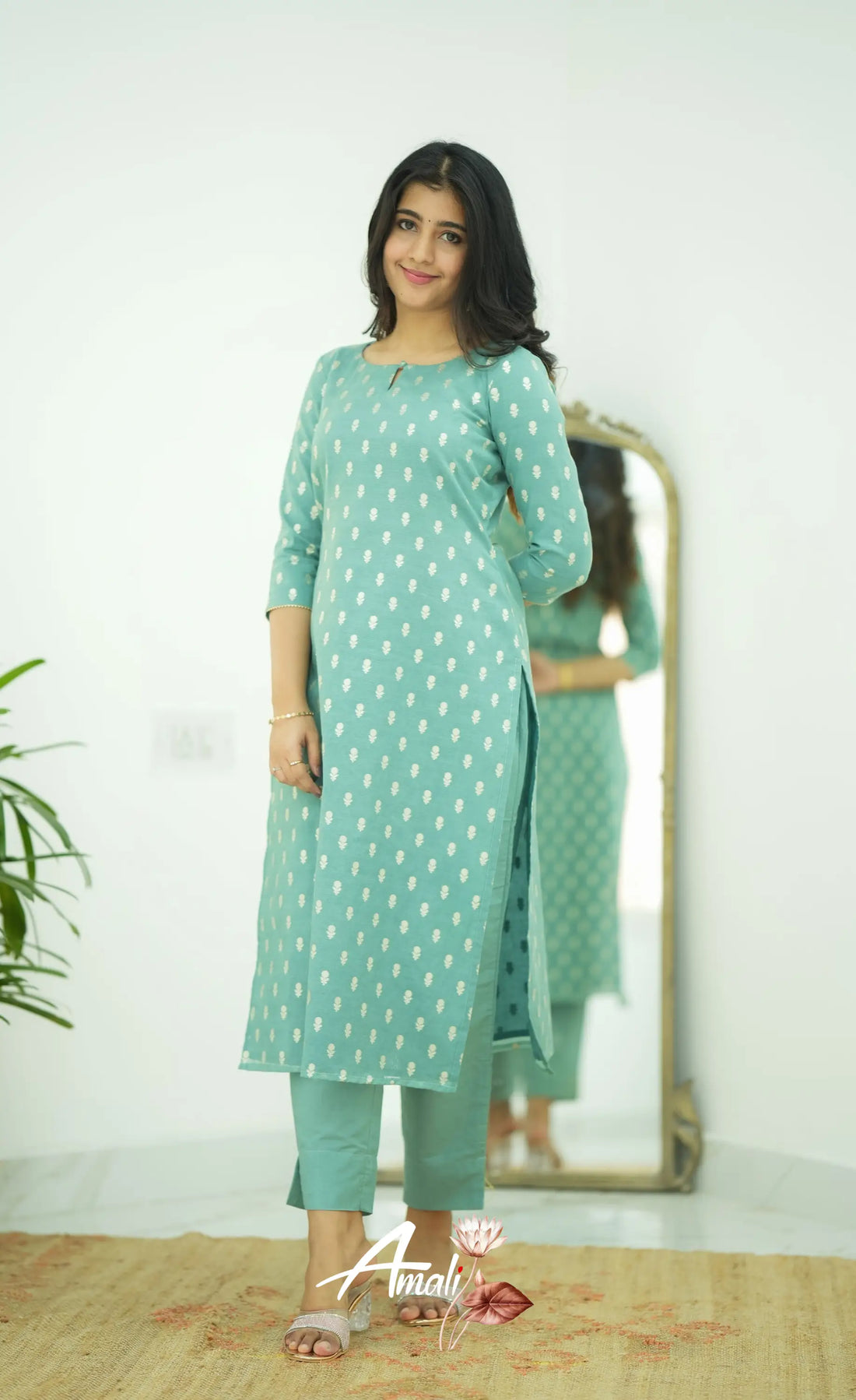 Bavana Chanderi Silk Cotton Salwar - Teal Blue Salwar