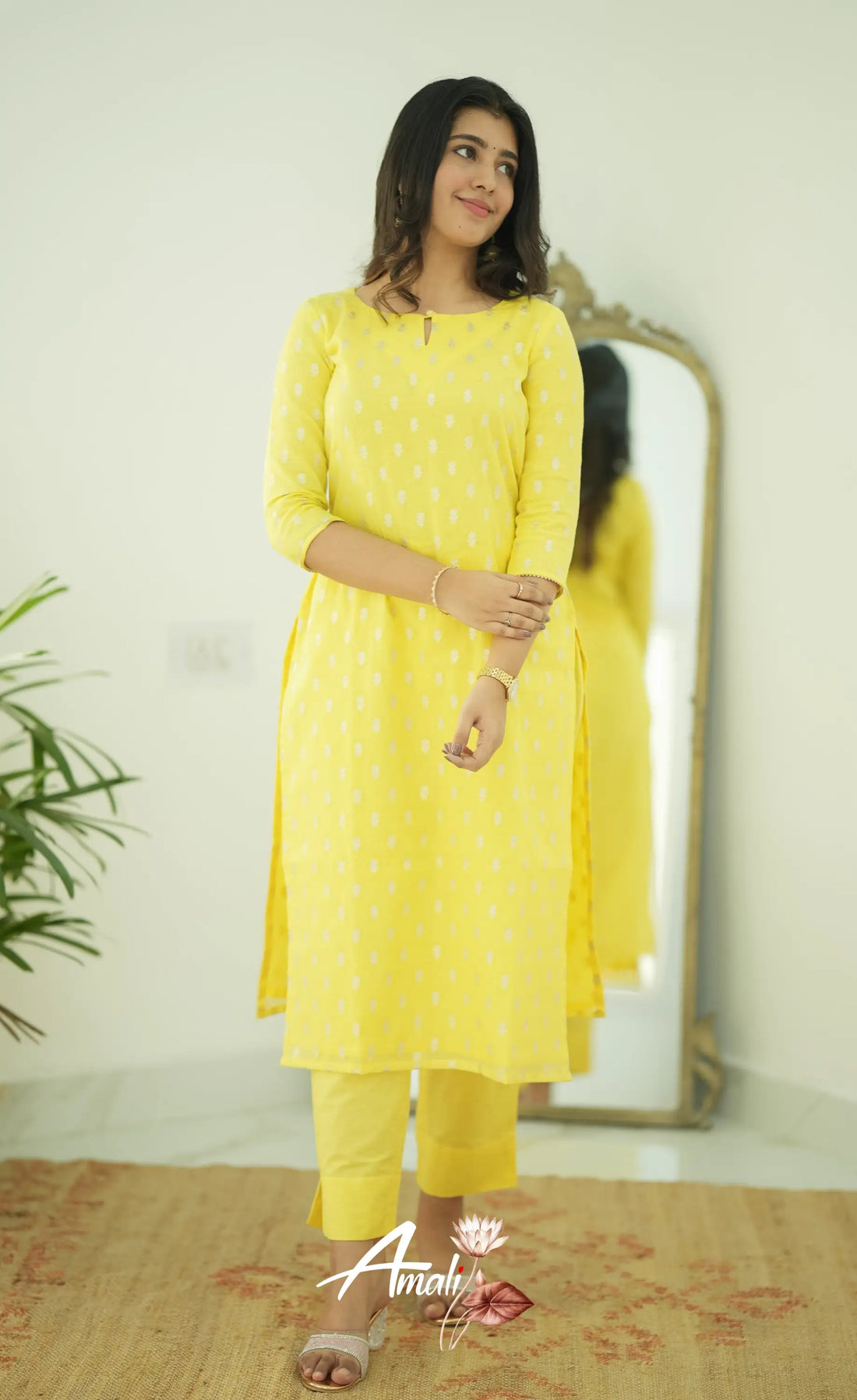 Bavana Chanderi Silk Cotton Salwar - Yellow Salwar
