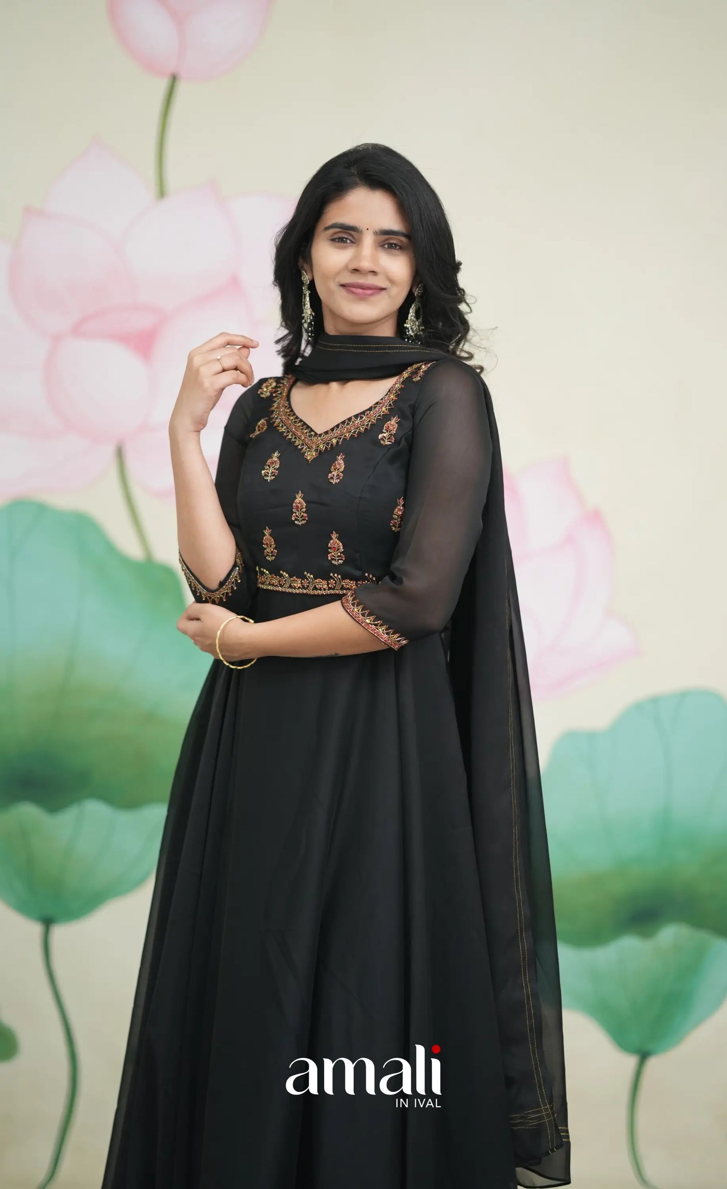 Black Aari Handworked Anarkali S Black Aari Handworked Anarkali S