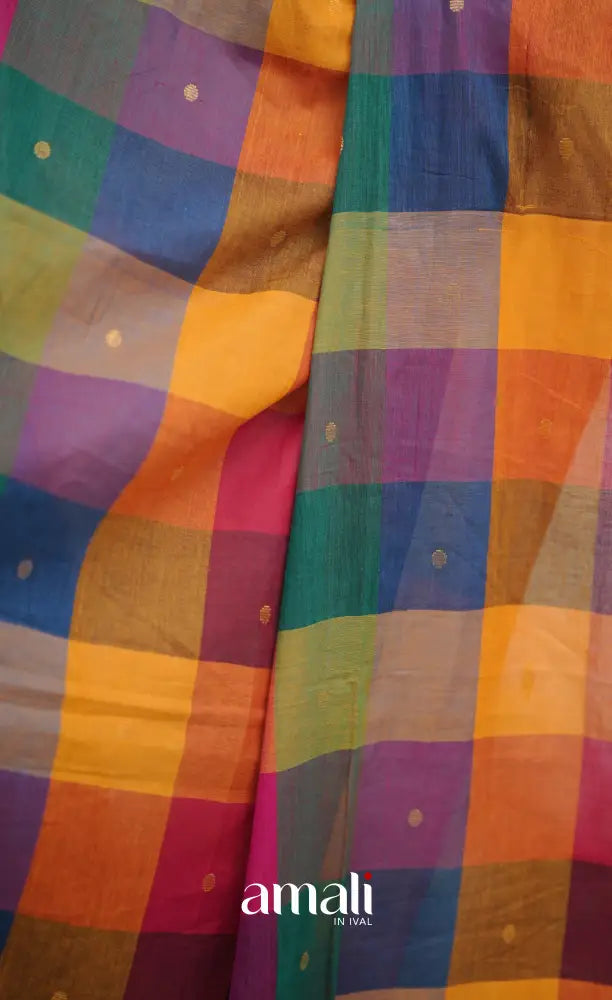 Black and Multi Coloured Checks A-Line Salwar Set salwar