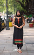 Black and Red Sleeveless Chettinad Cotton Salwar Set - salwar