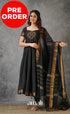 Black Chettinad Cotton Anarkali Anarkalis