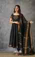 Black Chettinad Cotton Anarkali Anarkalis