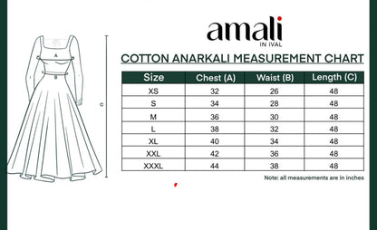 Black Chettinad Cotton Anarkali Anarkalis
