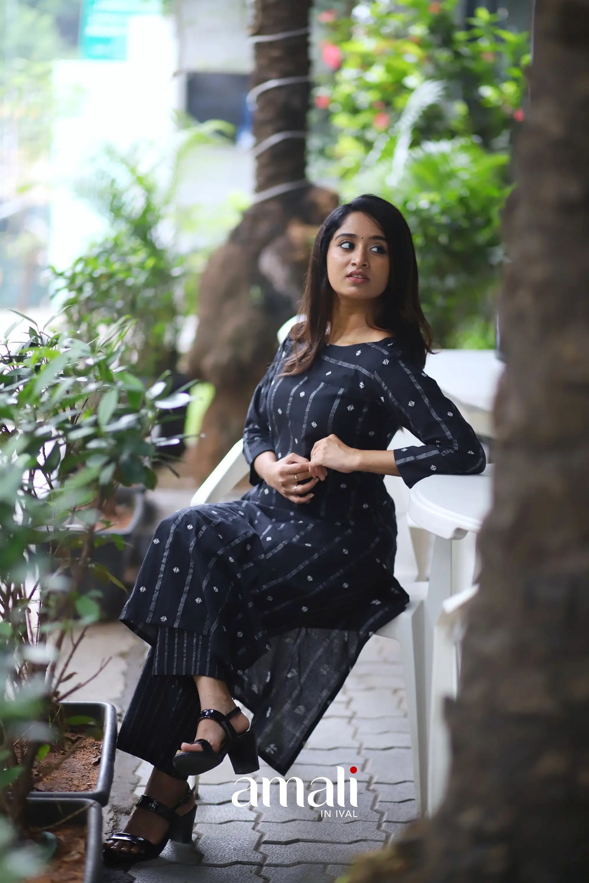 Black Cotton Co-Ord Set Sets