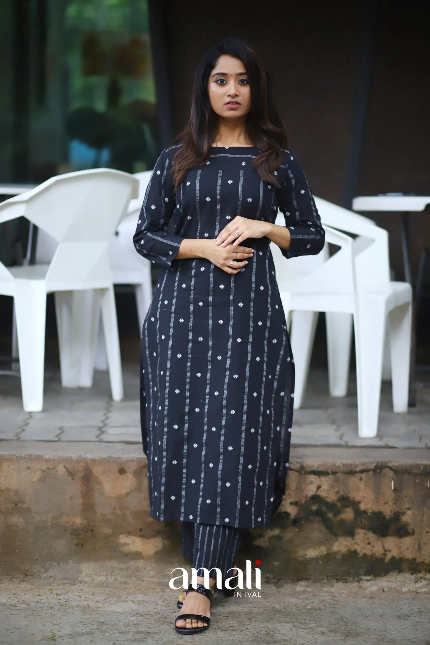 Black Cotton Co-Ord Set Sets