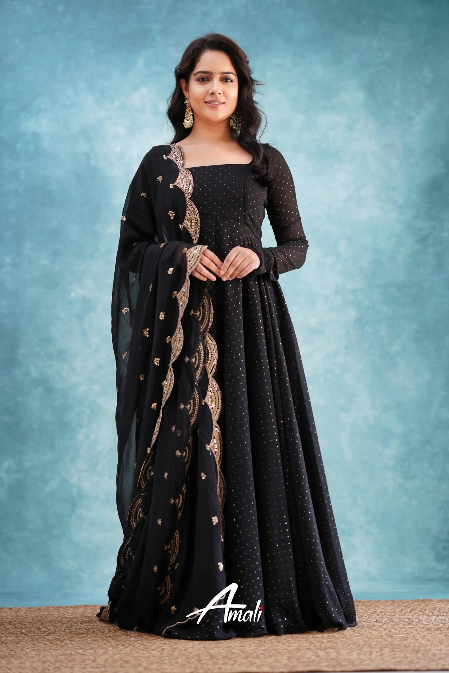 Black Georgette Anarkali Anarkalis