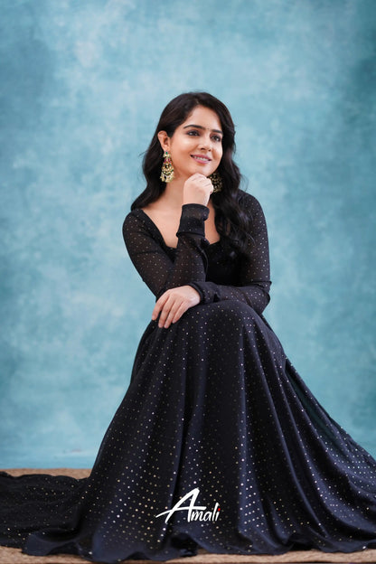 Black Georgette Anarkali Anarkalis