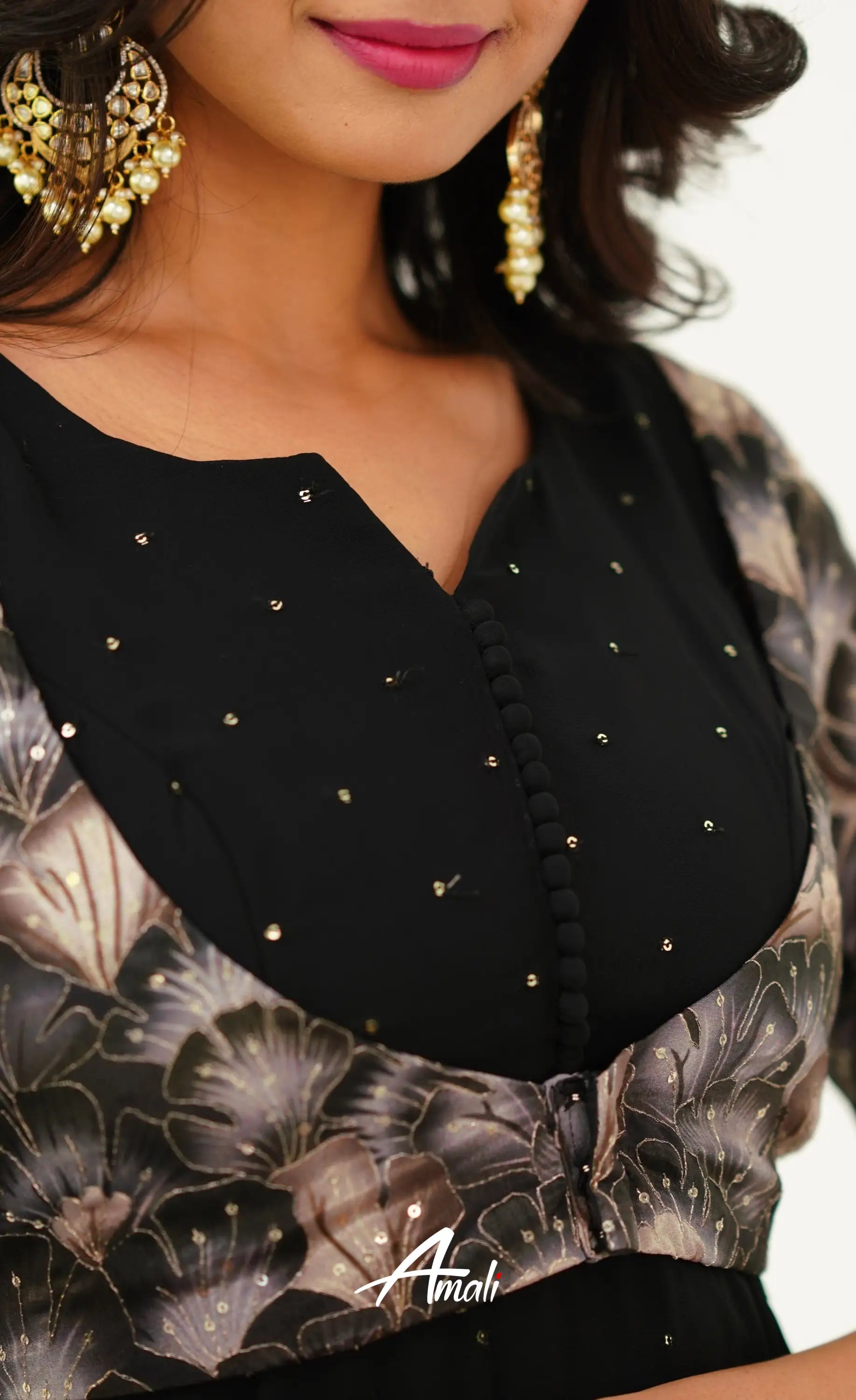 Black Georgette Anarkali Anarkalis