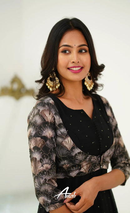 Black Georgette Anarkali Anarkalis