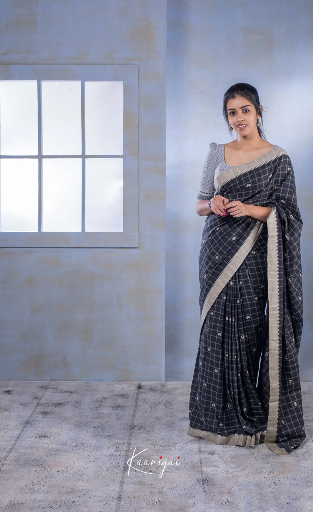 Black Handloom Cotton Saree Sarees