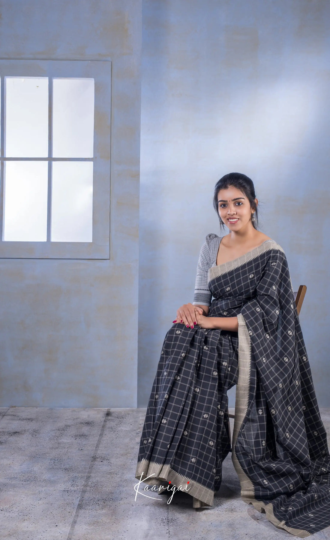 Black Handloom Cotton Saree Sarees